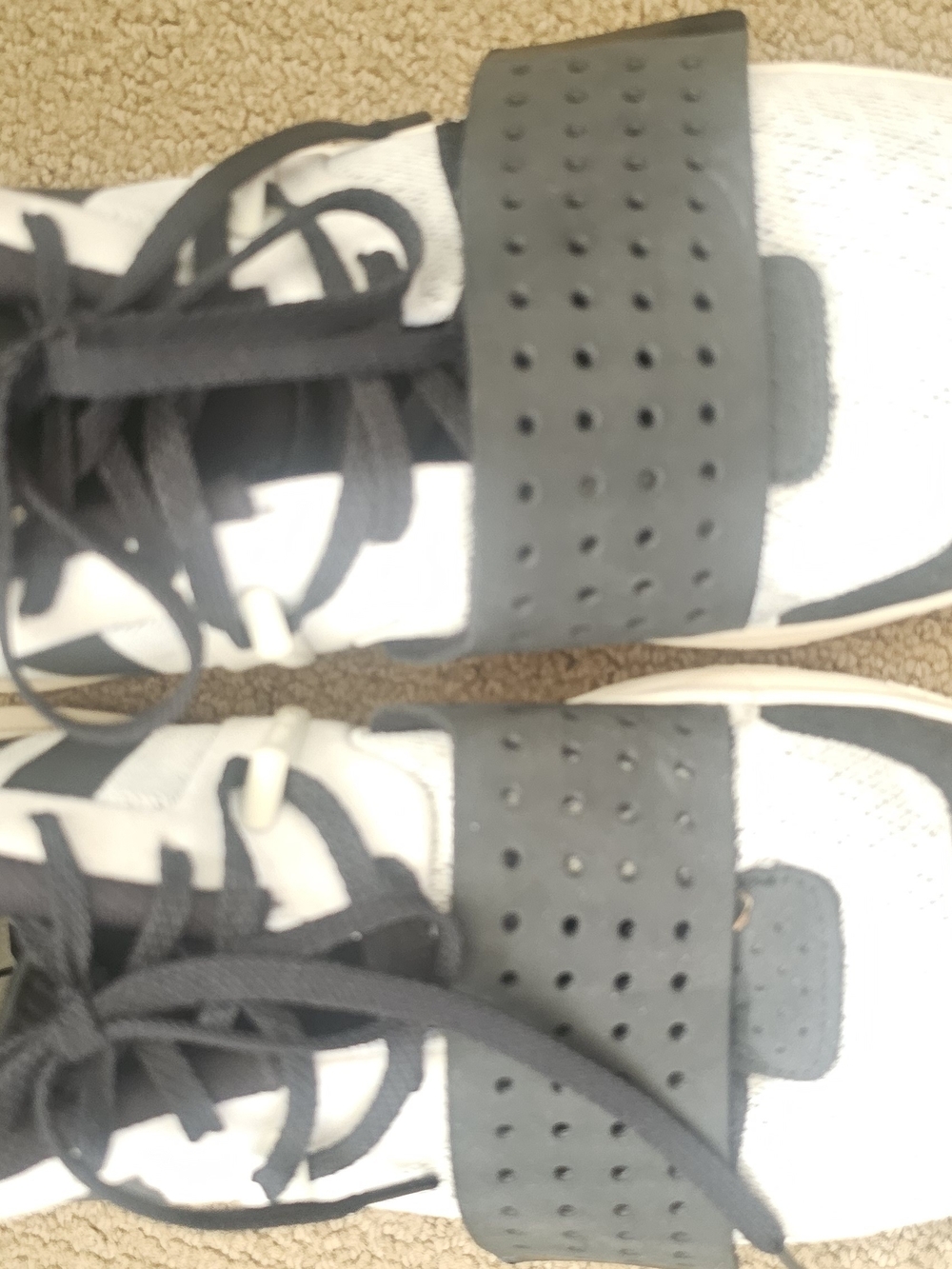 Adidas Dametime White and Charcoal Athletic Sneakers with Perforated Strap